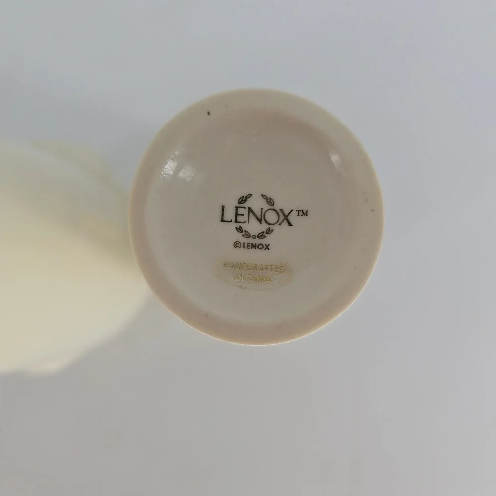 Vintage Lenox Ivory Rose Vases Pair Gold Trim French Country Decor